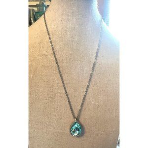 Charming Charlie Blue Crystal Pendant Necklace -- 18"